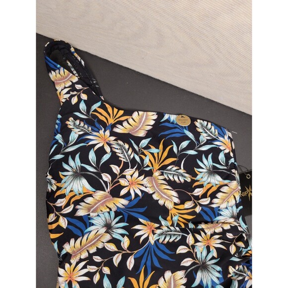 Nip Tuck Size 6 One Shoulder Swimsuit Multifit Cup One Piece Floral New - Picture 3 of 7